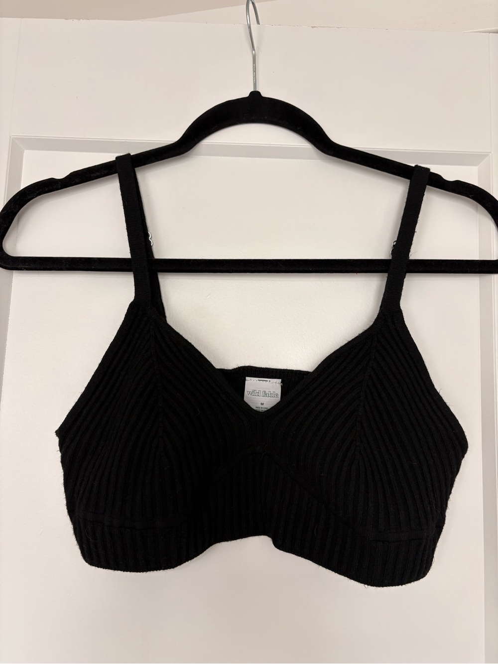 wild fable Black Ribbed Knit Bralette